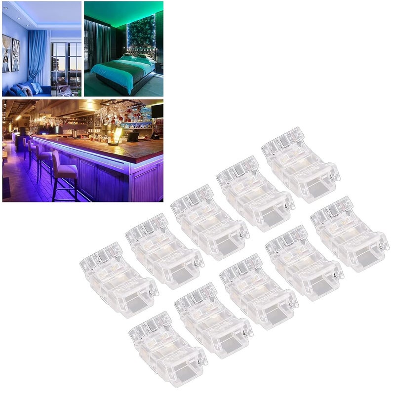 2Pin 8mm Transparent LED Strip Connector Quick Connect For Home Office Lighting - Image 5